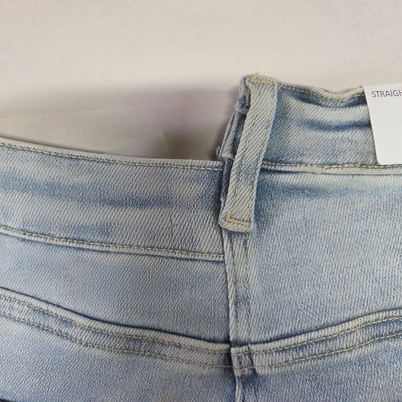 Bayeas Womens Size 26 Off Set Waist Light Wash Distressed Jeans Straight Leg NWT - Picture 12 of 16